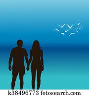 A young couple holding hands