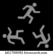 blanco, halftone, funcionamiento, hombres, icono