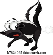 caricatura, personagem, gambá