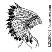 Indian chief headdress Clipart | k15784901 | Fotosearch