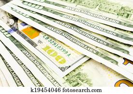 new edition 100 dollar banknotes, money and currency for investment and business concept