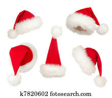 set of Christmas Santa hats set of Christmas Santa hats