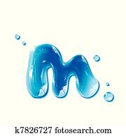 Water Liquid Letter -Small Letter m Water Liquid Letter -Small Letter m