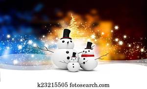 איש שלג, משפחה, עם, אור, ככב