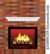 Brick Fireplace vector Brick Fireplace vector