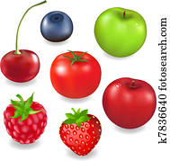 Collection Fruits And Berries Collection Fruits And Berries