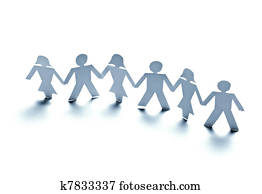 document mensen, cutout, verbinding, gemeenschap