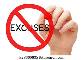 Excuses Prohibition Sign Concept