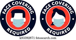 face covering required icons sign covid-19 protection face covering required icons sign covid-19 protection