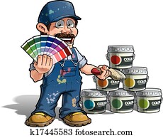 Handyman - Colour Picking Painter Blue Uniform Handyman - Colour Picking Painter Blue Uniform