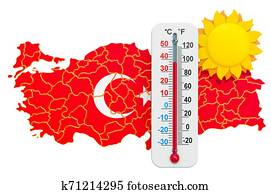 Heat in Turkey concept. 3D rendering Heat in Turkey concept. 3D rendering