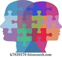 mann- frau, gesicht, leute, problem, puzzel mann- frau, gesicht, leute, problem, puzzel
