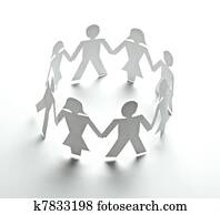 paper people cutout connection community