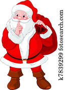 Santa Claus gesturing shush Santa Claus gesturing shush