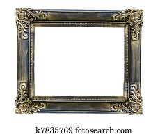 Vintage antique gold picture frame over white Vintage antique gold picture frame over white