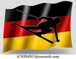 ארץ, דגלל, ספורט, איקון, צללית, גרמני, גלוש