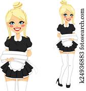 בלונדינית, מיני, שרות של עוזרת הבית