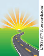 כביש מהיר, טייל, שמיים מוארים, בוקר, עתיד