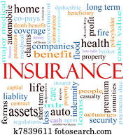 保険, 単語, 概念, イラスト
