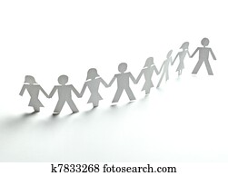 紙人, cutout, 連接, 社區