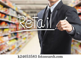Business man writing word retail Business man writing word retail