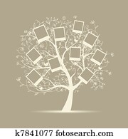 Family tree design, insert your photos into frames
