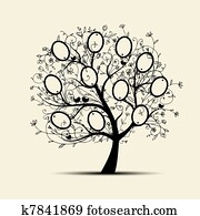 Family tree design, insert your photos into frames
