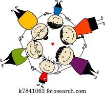 Happy family together, frame for your design