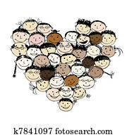 Happy peoples, heart shape for your design