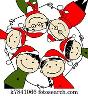 lystig, christmas!, glad familie, illustrasjon, for, deres, design