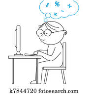 man working with a computer