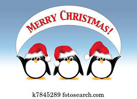 Weihnachtsbilder Pinguin Stock Illustration | 866 Weihnachtsbilder