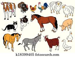 set with farm animals set with farm animals