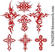 tribal scroll cross symbol tribal scroll cross symbol