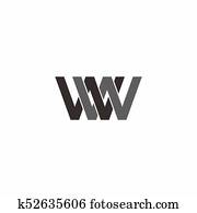 w, w, carta, logotipo, vector