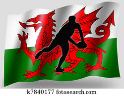 ארץ, דגלל, ספורט, איקון, צללית, וואלש, ראגבי, עובר