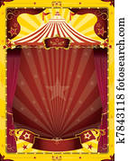 צהוב, חלק עליון גדול, קרקס, פוסטר