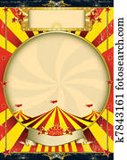 קרקס, בציר, צהוב אדום, פוסטר