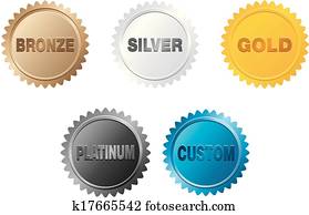 bronze, silver, gold, platinum badge bronze, silver, gold, platinum badge