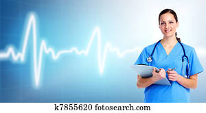 doutor médico, woman., saúde, care.