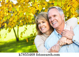 feliz, anciano, pareja.