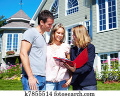 glad familie, nær, ny, house.