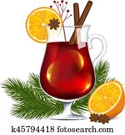 Glass of mulled wine Glass of mulled wine
