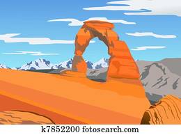 Illustration of Arches park Illustration of Arches park