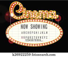 kino, zeichen kino, zeichen