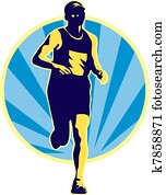 marathon runner running retro marathon runner running retro