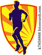 marathon runner running retro marathon runner running retro
