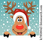 rudolph deer holding blank paper rudolph deer holding blank paper