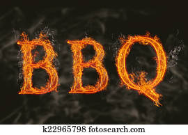 Word bbq with flaming fire effect Word bbq with flaming fire effect