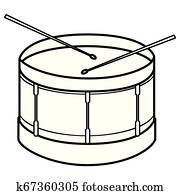 ドラム そして ドラムスティック クリップアート 切り張り イラスト 絵画 集 K13599782 Fotosearch